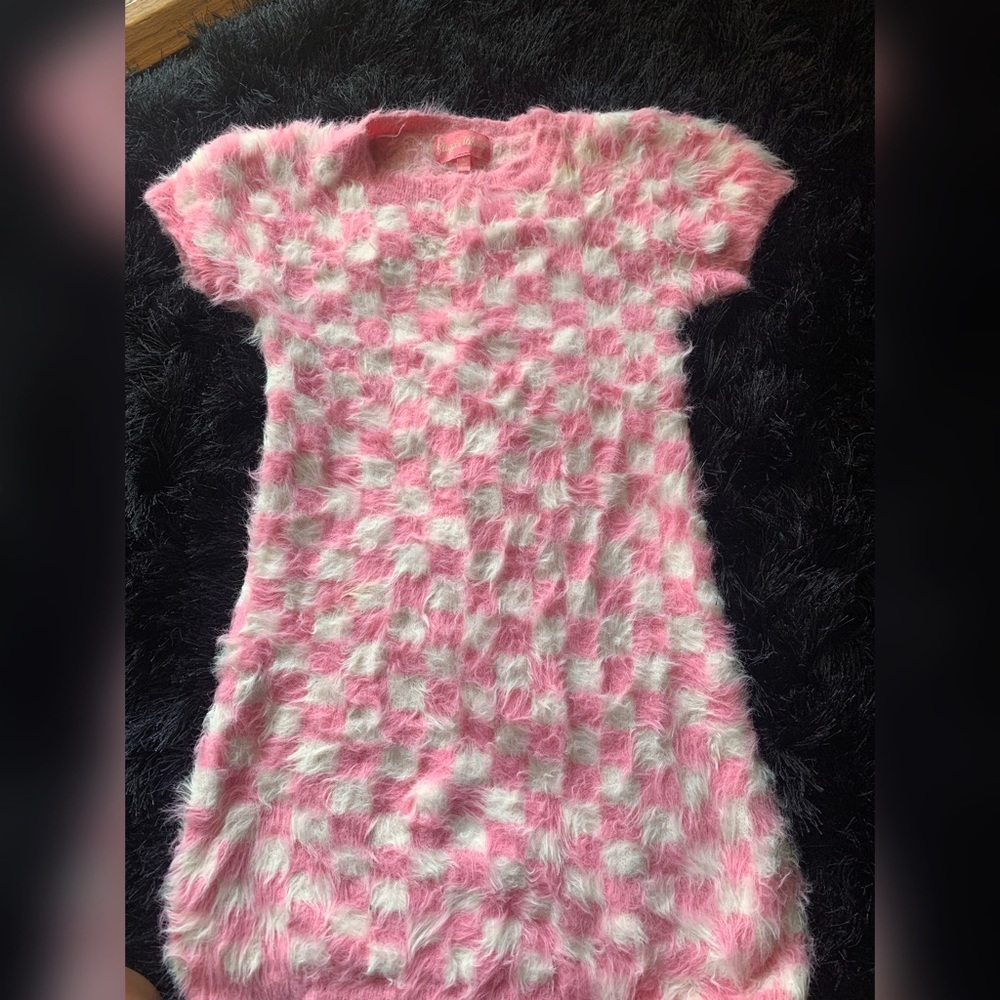 COPY - Fuzzy pink and white dress
